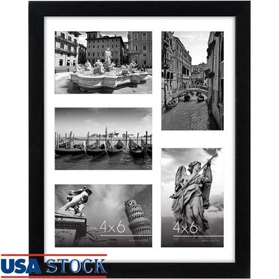 Collage Picture Frame W/ Mat Five 4x6 Photos Wall Mount Home Decor New