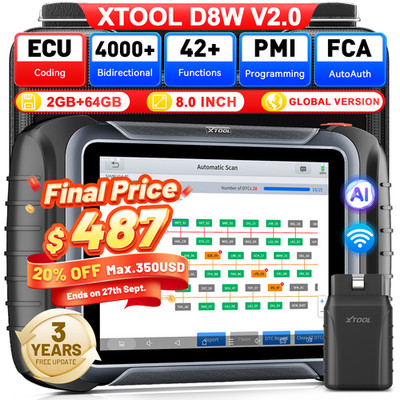 2026 XTOOL D8W V2.0 Bi-directional Diagnostic Tool Full System OBD2 Scanner Auto