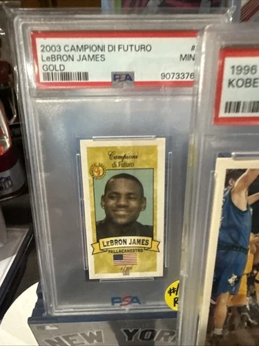 2003 PSA 9 MINT LEBRON JAMES GOLD ! CAMPIONI DI FUTURO ROOKIE CARD MULTIPLE