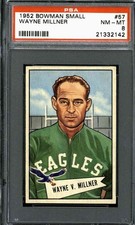 1952 Bowman Small #57 Wayne Millner - PSA 8