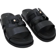 Easy Spirit Trevin Footbed Slide Sandals Black Comfort Double Strap US 8.5M