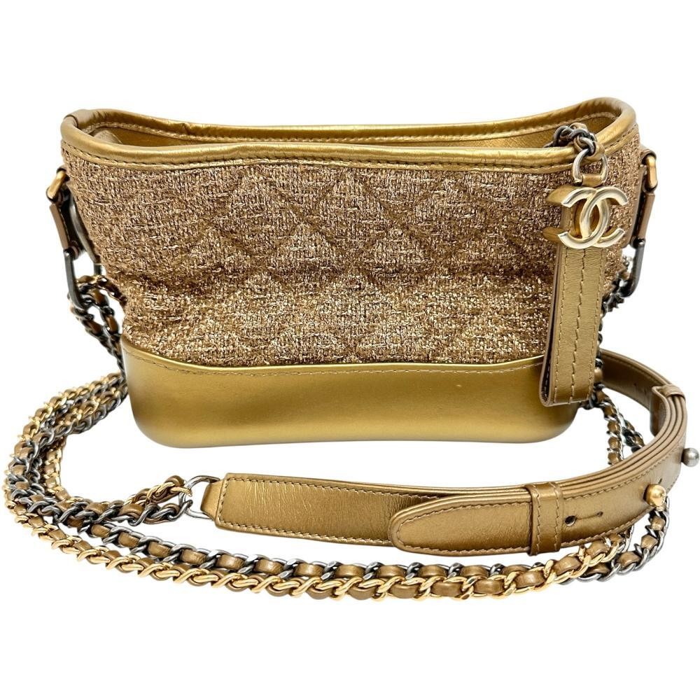 CHANEL Gabrielle Tweed Shoulder Bag with Gold & Silver Hardware 275751