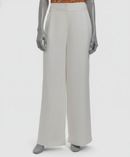 Calvin Klein Women's White Wide-Leg Linen Dress Pants Size 10