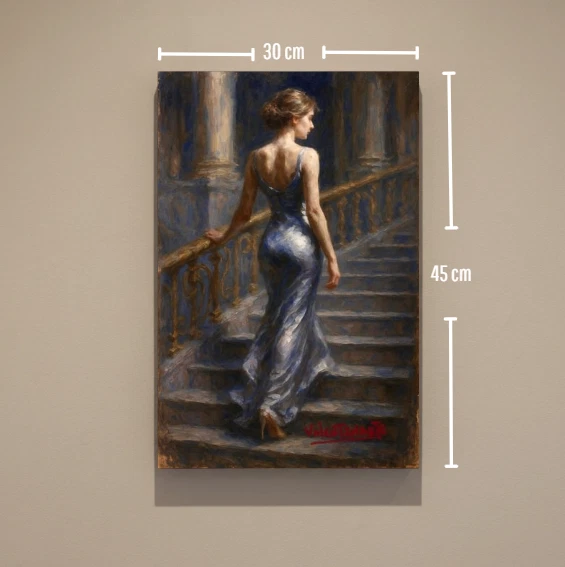 Edição limitada estampa em tela Valentinarte mulher linda arte dançante elegante - Imagem 2 de 4