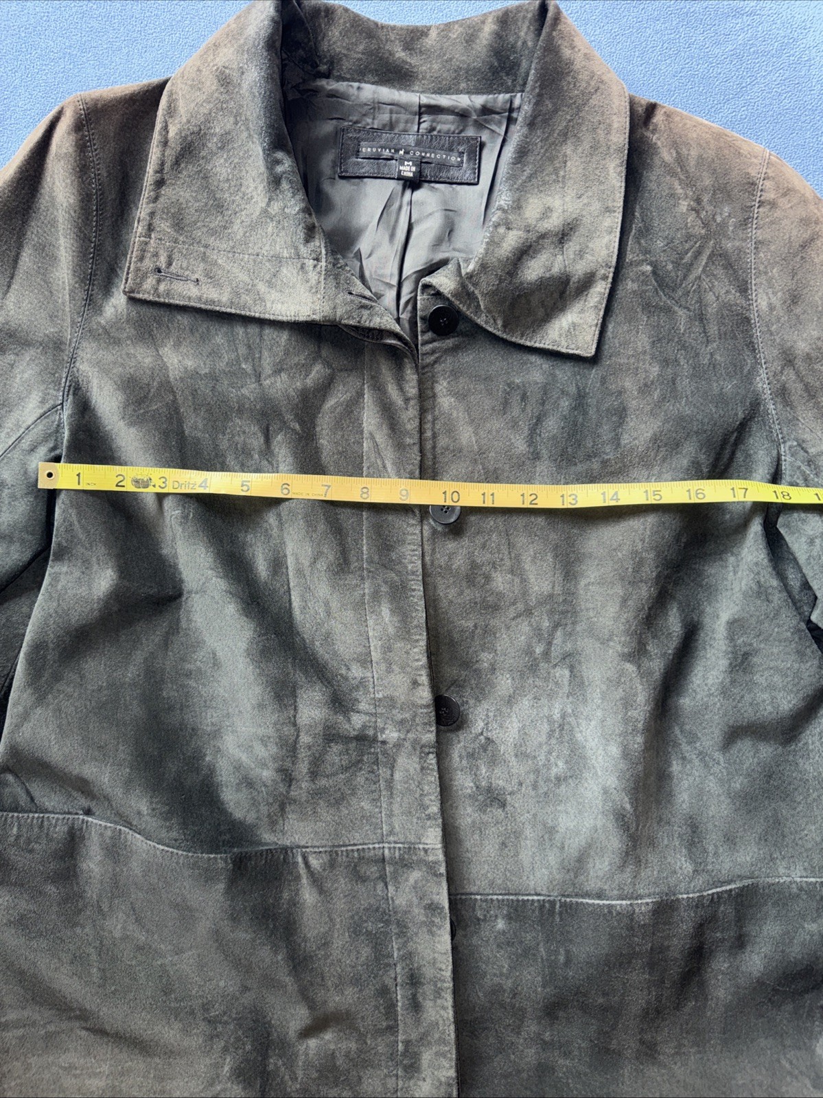 Peruvian Connection 100% Leather Jacket Brown Sue… - image 9