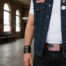 Men Women Silver Metal Western Belt Buckle United States America Flag USA Army