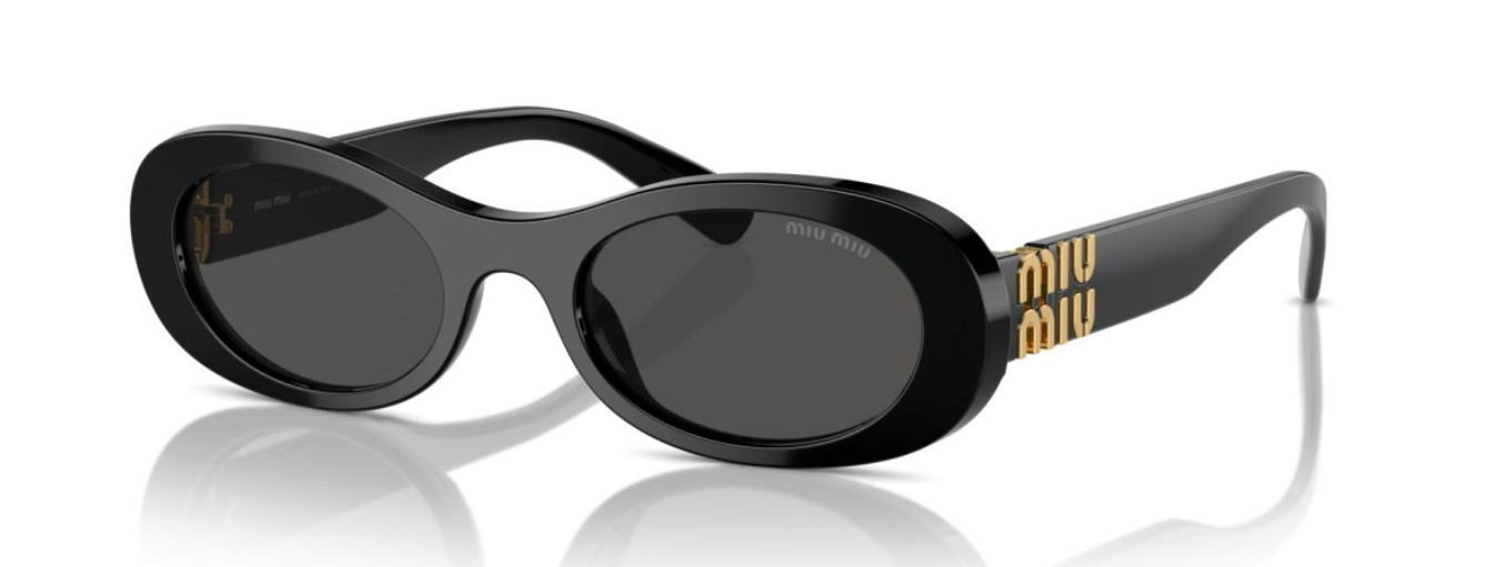 Miu Miu MU 06ZS 1AB5SO Sunglasses for Women - Black Frame, Dark Grey