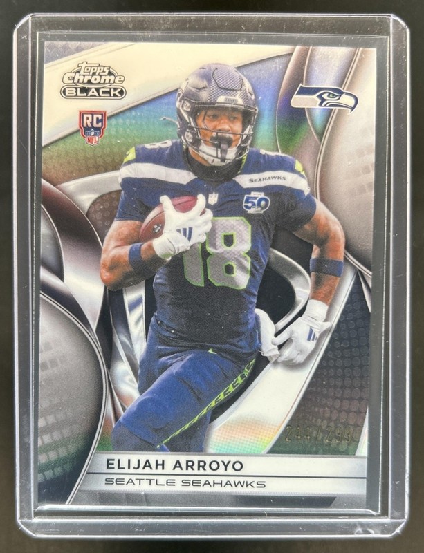 2025 Topps Chrome Black Elijah Arroyo RC Refractor Rookie #/299 Seahawks