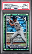 2024 BOWMAN CHROME PROSPECTS LUNAR GLOW REFRACTOR GEORGE LOMBARD JR. PSA 10