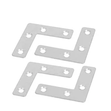 50mmx50mmx1mm Stainless Steel Flat L Shaped Corner Brace Repair Plates 4pcs