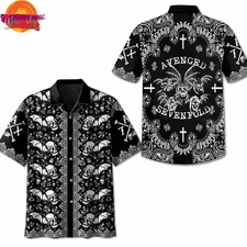 Avenged Sevenfold Skull Flying Bat Hawaiian Shirt