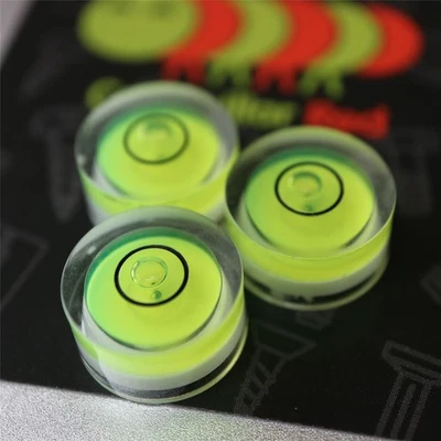 Niveau à bulle circulaire acrylique, vert, diamètre 15mm - Photo 1/4