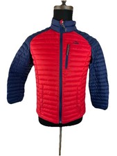 LL Bean 650 Down Puffer Jacket Youth Large 14-16 Blue Red Downtek Stowaway