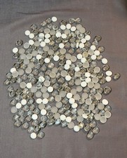 Vtg Mixed Glass Cabochons  Clear White Satin Finish  2 lb 12 oz Craft Lot