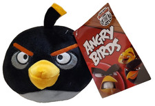 New Angry Birds Plush Black Bomb Bird Stuffed Animal 5" Rovio Toy Factory 2025