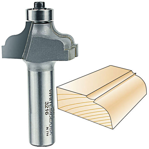 Whiteside Ogee Fillet Bit, 1/2 in. SH x 3/16 in. R 3216