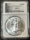 2013 American Silver Eagle, NGC MS 70, Absolutely Perfect Coin!!!