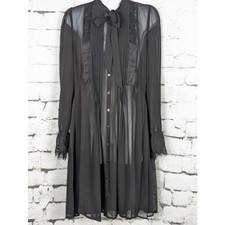 THE KOOPLES Black Sheer Lace Dress Goth Victo...