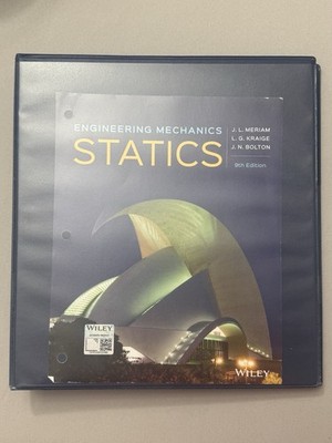 Engineering Mechanics: Statics-Loose Leaf, by Meriam James L.-Very Good 9th Ed