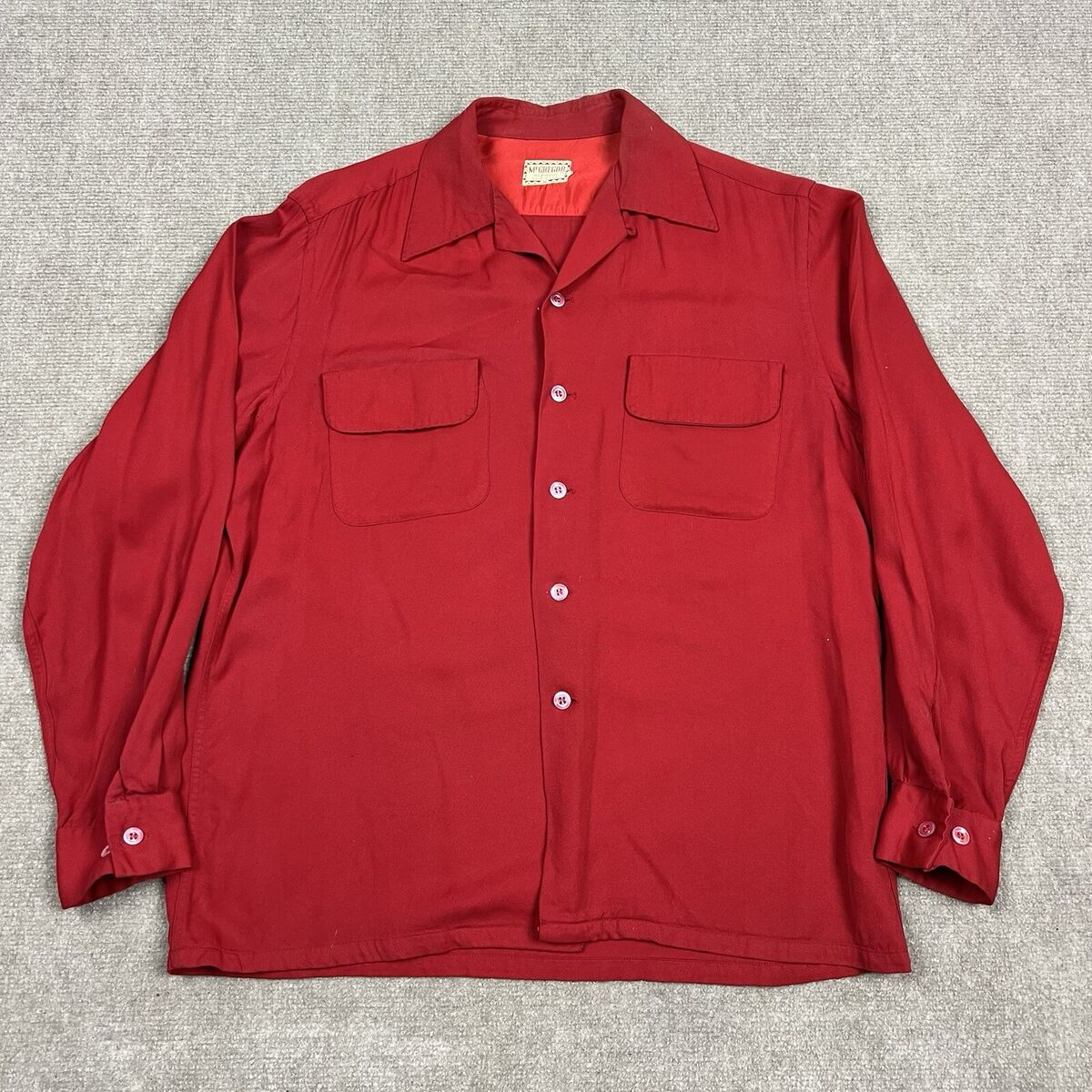 Vintage 50s McGregor Rayon Gabardine Loop Collar Shirt Mens Vintage 50s McGregor Rayon Gabardine Loop Collar Shirt Mens