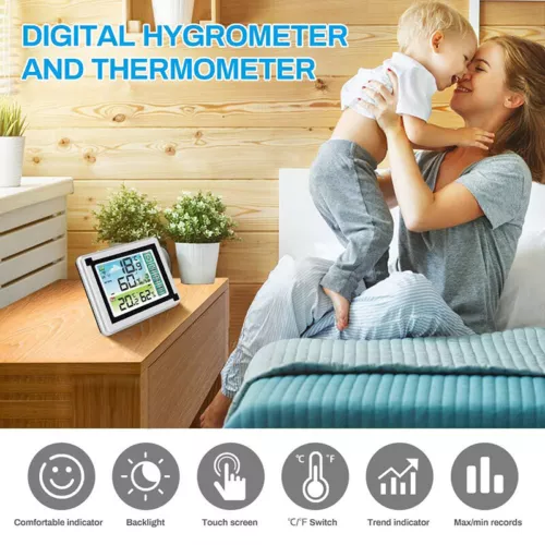 Digital LCD Indoor & Outdoor Weather Station Clock Calendar Thermometer Wireless - Picture 14 of 16