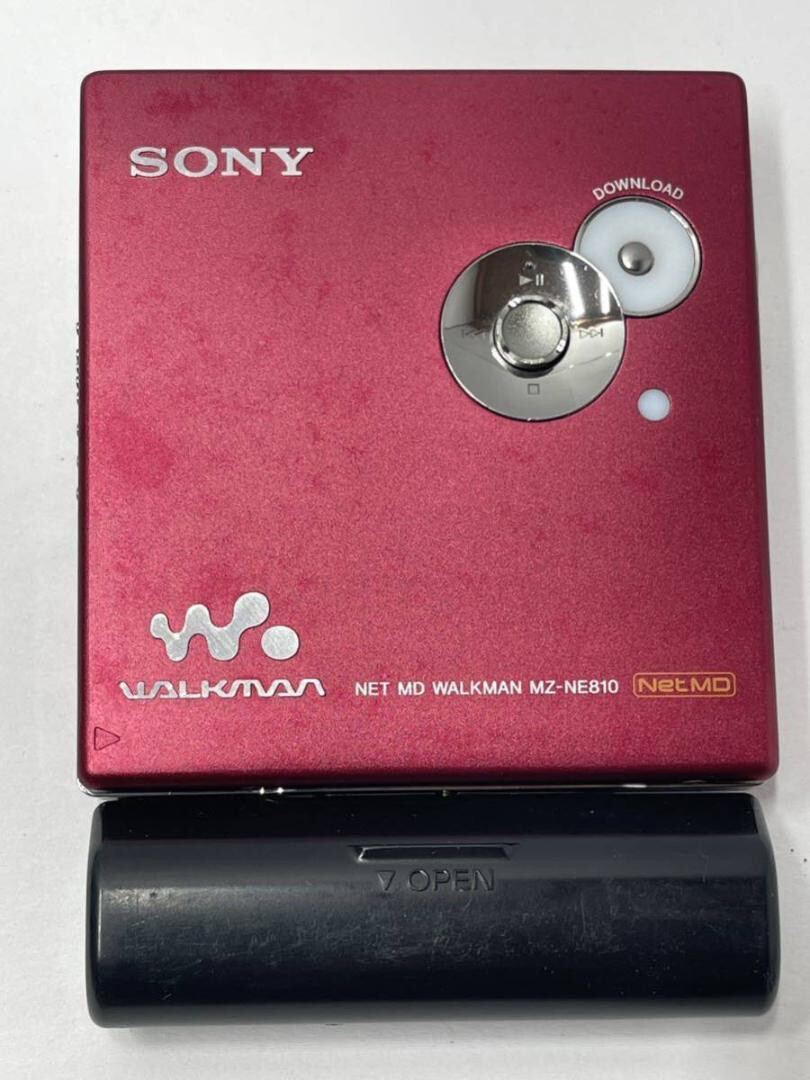 SONY minidisc MD walkman portable player MZ-NE810 red used work japan import