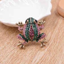 Vintage Rhinestone Frog Brooches for Women Fashion Animal Brooch Pin  Jewelry 