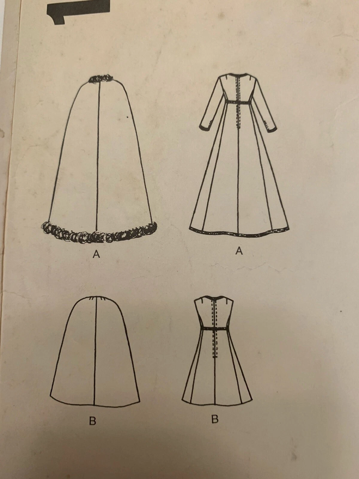 SAINT LAURENT (YSL) Abito vintage Vogue Yves Saint Laurent modello cucito taglia 12 mantello non tagliato