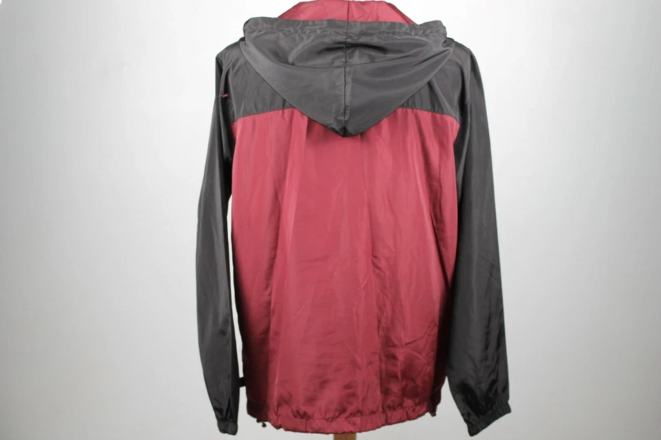 Красивая гигантская мужская ветровка на молнии куртка с капюшоном черный / красный размер L  - Изображение 3 из 4