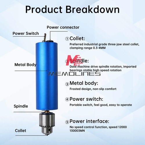 Handheld Mini Electric Grinder Set Stepless Speed-adjustable Polishing Engraving - Picture 12 of 22