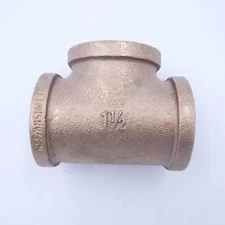 Smith-Cooper 1-1/2" Female Brass Tee Pipe Fitting Lead Free 36T 1014L