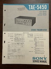 Sony TAE-5450 Stereo Preamplifier Preamp Service Manual OEM Vintage Diagrams