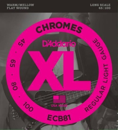 D'Addario Chromes flache gewickelte Basssaiten (normal 45-100) - Bild 1 von 1