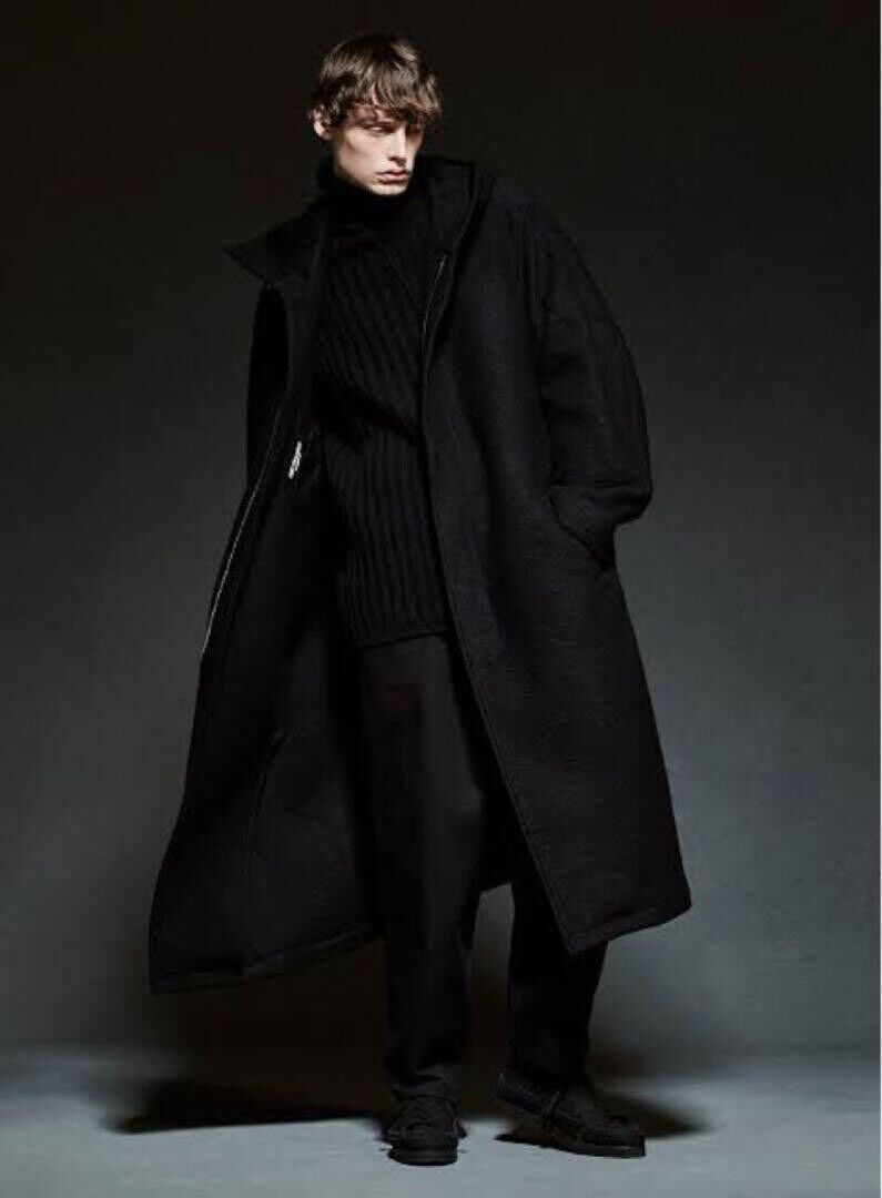 Yohji Yamamoto Pour Homme 21Aw Hooded Black Long Coat Hx-C07 Yohji Yamamoto Pour Homme 21Aw Hooded Black Long Coat Hx-C07