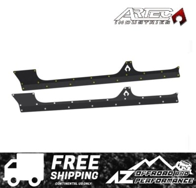 ARTEC Aluminum Rocker Body Armor ( Black ) For '18-'25 Jeep Wrangler JLU 4 Door