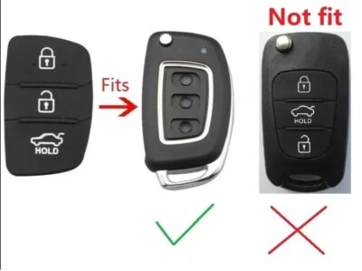 Estuche llavero de 3 botones almohadilla de goma para Hyundai para ix20 ix30 ix35 ix45 de repuesto