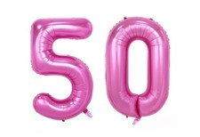 Huge 40" 50 Pink Foil Number Balloons Photo Shoot 50th Birthday Float Helium USA