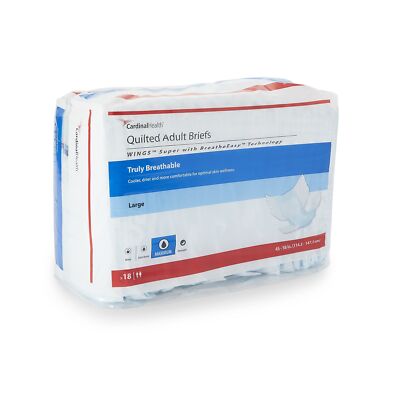 WINGS Super Quilted Brief with BreatheEasy Tech Large 45'' - 58'' PK of 18