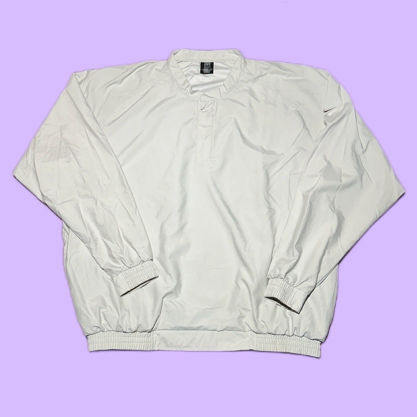 VTG 2000s Nike Golf Embroidered Bone White Pullover Windbreaker Jacket Size XL