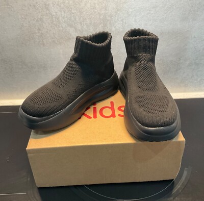 girls black high top sock trainers UK