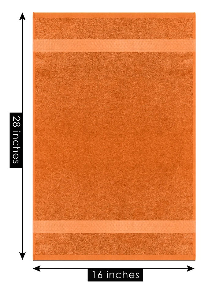 JUEGO DE 8 TOALLAS NARANJA NEÓN SUAVE MULLIDO ABSORBENTE 100% ALGODÓN GREATWESTERNTEX Foto 3 de 4