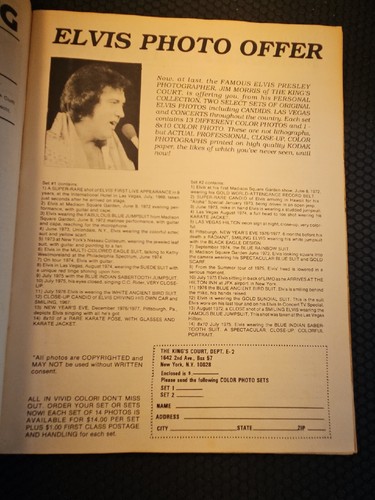 Revista vintage Song Hits Presents ELVIS "Memories of the King" 1977 - Imagen 12 de 24