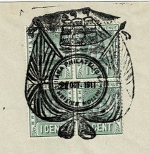 BRITISH GUIANA - 1911 PHILATELIC EXHIBITION FANCY CANCEL - NICE STRIKE !!