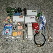 Large Junk Drawer Lot Of Misc. Vintage Stuff Jewlery Toys Postsl Cards Watches