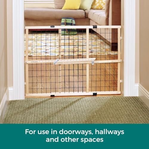 North States Wire Mesh Dog Gate: 26.5-42" Wide. Pressure Mount. No Tools Need... - Picture 4 of 8