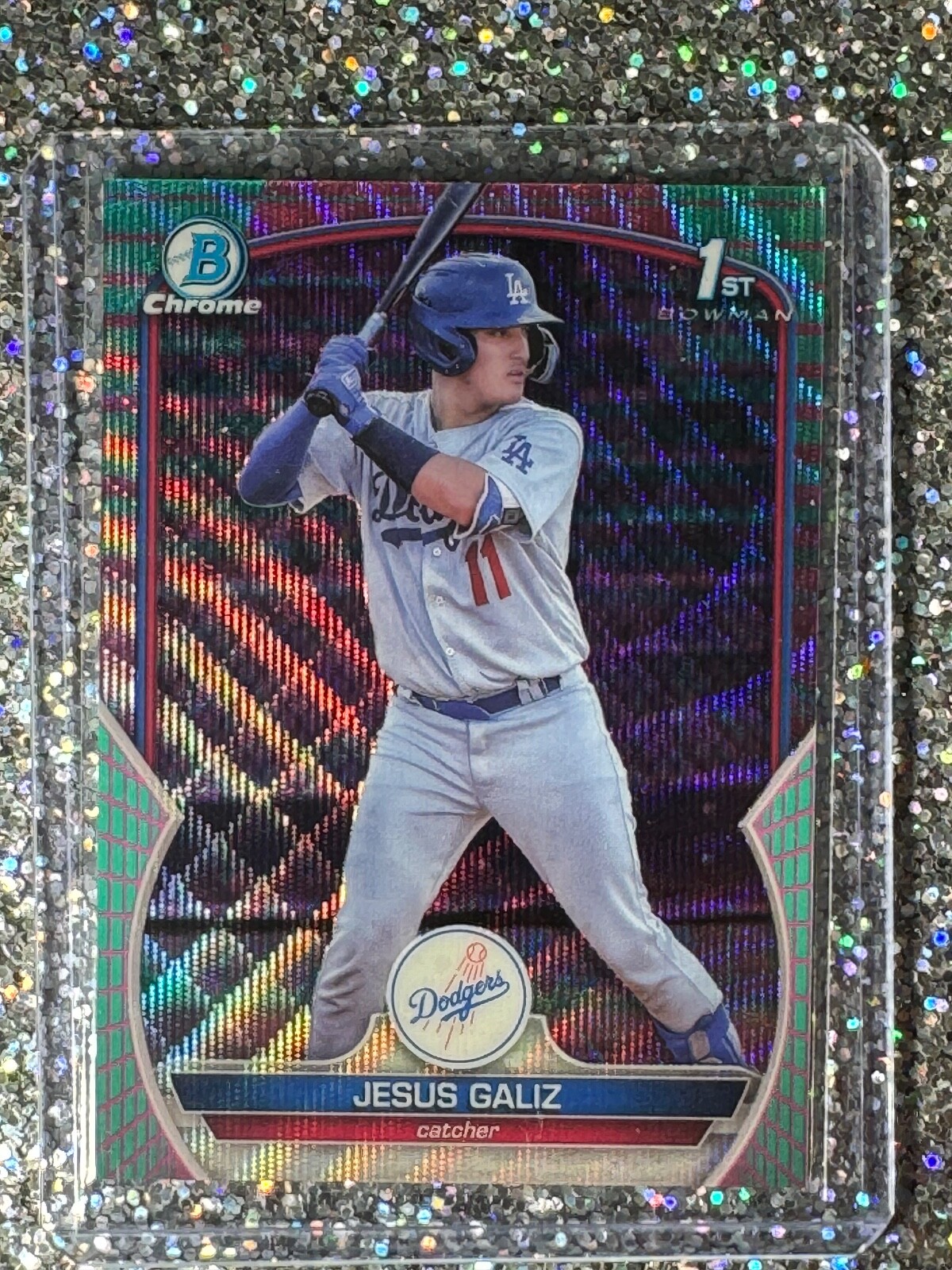 🔥💎📈 2023 Bowman Chrome Prospects Aqua Pink Vapor Refractor /125 Jesus Galiz view 1