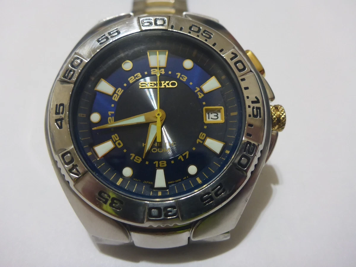SEIKO KINETIC SKA225 SPORTS 100 2 TONE 5M62 MEN S WATCH NEW ESU