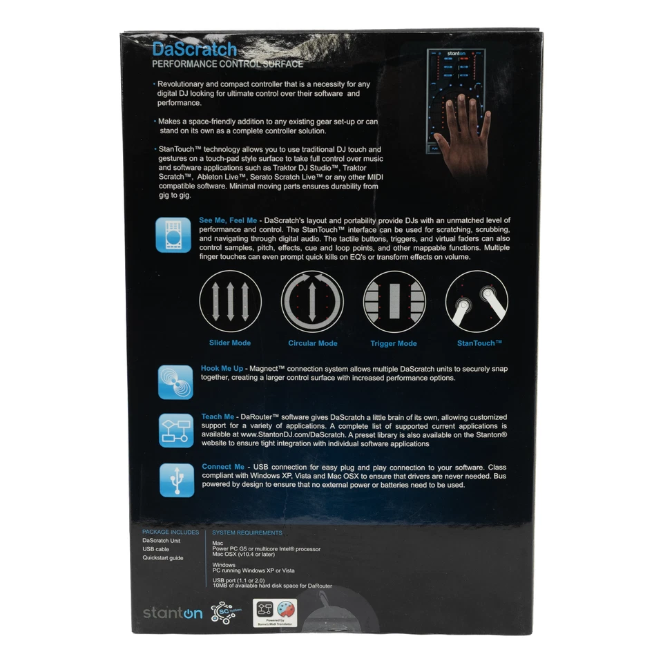 Stanton SCS.3d DaScratch DJ MIDI Controller w/ Multi-Touch Interface & USB Hub - Image 2 of 4