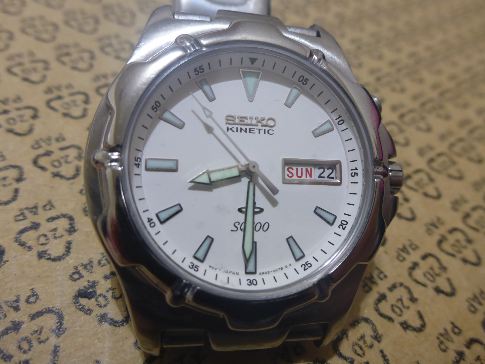 SEIKO KINETIC SKJ081P1⌚SQ 100 WHITE DIAL SAPPHLEX 5M43 MEN’S WATCH NEW ESU✰ image 2