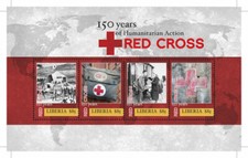 Liberia - 2013 - RED CROSS 150TH ANNIVERSARY - Sheet of 4 Stamps - MNH